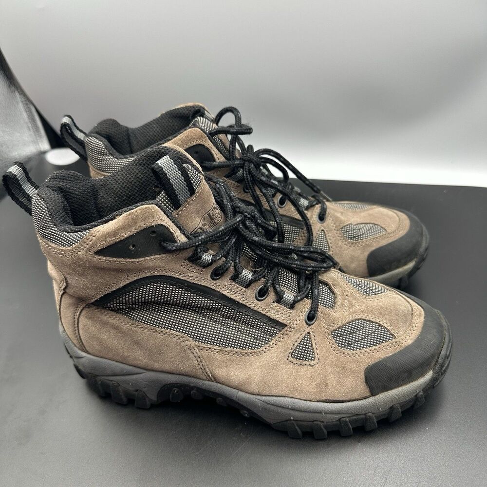 Land’s End Hiking Boots Womens 7 Wide Brown Suede Trail Outdoor Walking Shoes